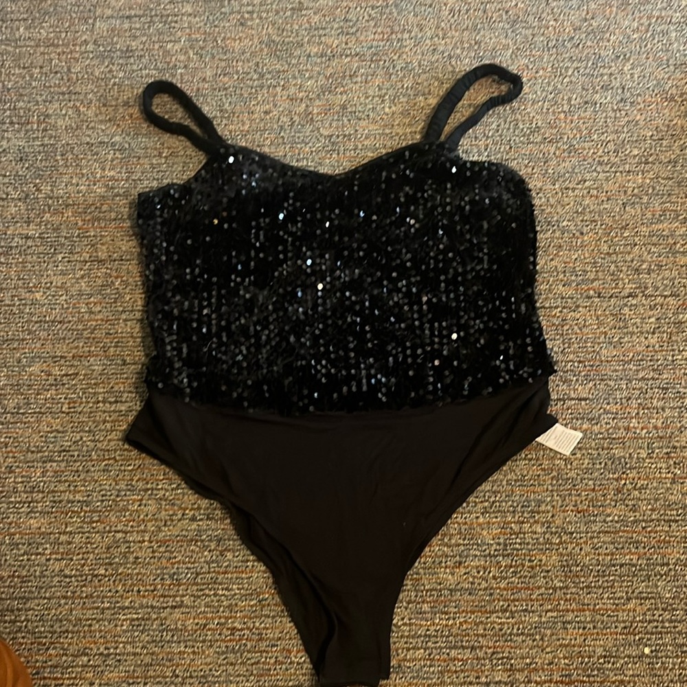 SHEIN Thong Sequin Bodysuit
